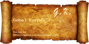 Gebel Kornél névjegykártya